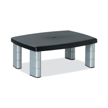 3M MS80B 15 in. x 12 in. x 2.63 in. to 5.78 in. 80-lb. Capacity Adjustable Monitor Stand - Black/Silver