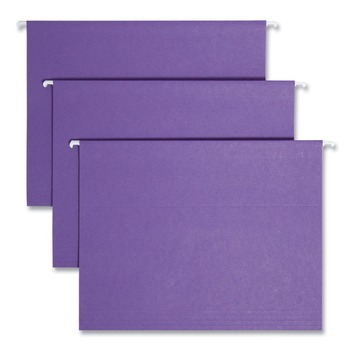 Smead 64072 Letter Size 1/5-Cut Tabs Colored Hanging File Folders - Purple (25/Box)