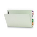 File Folders | Smead 37705 1 in. Expansion End Tab Pressboard Classification Folders with 2 SafeSHIELD Coated Fasteners - Legal Size/Gray-Green (25/Box) image number 3