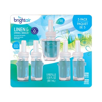  | BRIGHT Air BRI900669 0.67 oz. Bottle Electric Scented Oil Air Freshener Refill - Linen and Spring Breeze (5/Pack)