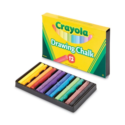 Arts & Crafts Supplies | Crayola 510403 3.19 in. x 0.38 in. Diameter Colored Drawing Chalk - Assorted Colors (12/Set) image number 0