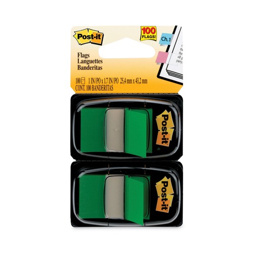 Page Flags | Post-it Flags 680-GN2 Standard Page Flags in Dispenser - Green (100/Pack) image number 0
