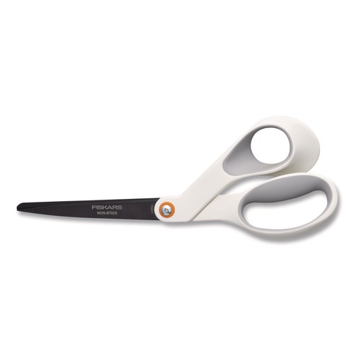 Arts & Crafts Supplies | Fiskars 1069764 Premier SoftGrip Nonstick Scissors 9.75-in Long 8-in Cut Length Offset White Handle image number 0