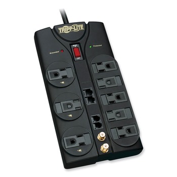 Tripp Lite TLP810NET Protect It! 10 ft. Cord 8 AC Outlets 3,240 J Surge Protector - Black