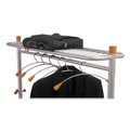 Wall Racks & Hooks | Alba PMLUX6 44.8w x 21.67d x 70.8h 6 Hanger/6 Hook Garment Rack - Silver/Wood image number 5