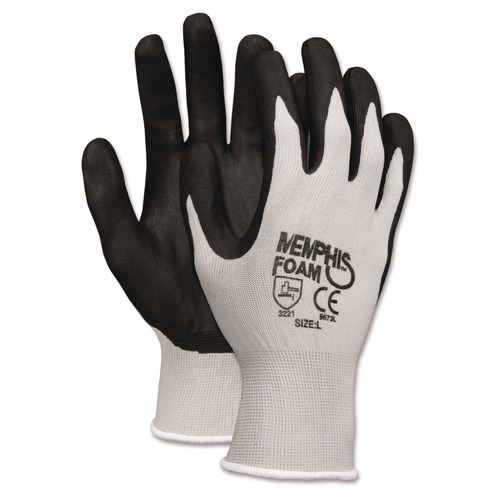 Disposable Gloves | MCR Safety 9673XL Economy Foam Nitrile Gloves - X-Large Gray/Black (1-Dozen) image number 0