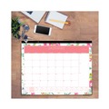 Bulletin Boards | Blue Sky BLS103631 22 in. x 17 in. 12-Month (Jan to Dec): 2025 Day Designer Peyton Desk Pad Calendar - Floral Artwork, Black Binding, Clear Corners image number 2