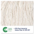  | Boardwalk BWK502WHCT Super Loop Wet Mop Head with Cotton/Synthetic Fiber and 5 in. Headband - Medium, White (12/Carton) image number 8