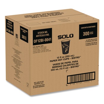 PRODUCTS | SOLO OF12BI-0041 12 oz. Paper Bistro Design Hot Drink Cups (300/Carton)