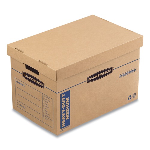 Boxes & Bins | Bankers Box 7710301 SmoothMove 12.25 in. x 18.5 in. x 12 in. Maximum Strength Moving/Storage Boxes - Medium, Brown/Blue (8/Carton) image number 0
