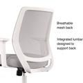 Office Chairs | Alera ALEWX42BME47 17.09 in. to 20.83 in. Seat Height Supports 275 lbs. Wessex Ergonomic Fabric Mesh Swivel Task Chair - Gray Seat/Back, White Base image number 7