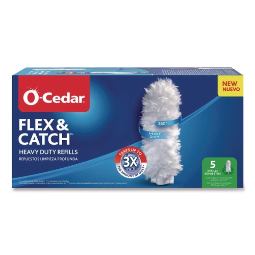 Cleaning Brushes | O-Cedar 172172PK Flex and Catch Duster Heavy-Duty Refills - White (5/Pack) image number 0