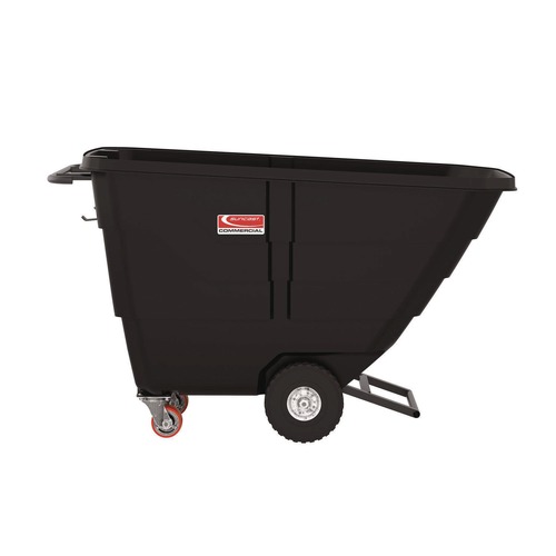 Trash & Waste Bins | Suncast Commercial RMTTLD504F1D 0.5 cu. Yd. 850 lbs. Capacity Light Duty Tilt Truck - Black image number 0