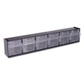 Boxes & Bins | Deflecto 20604OP Tilt Bin 23.63 in. x 3.63 in. x 4.5 in. Interlocking Multi-Bin Storage Organizer - Black/Clear image number 1