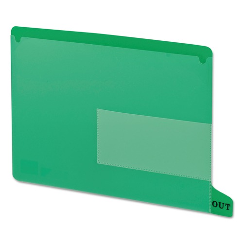 File Folders | Smead 61952 1/3-Cut End Tab Out 8.5 in. x 11 in. Colored Poly Out Guides with Pockets - Green (25/Box) image number 0