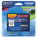 Labels | Brother P-Touch TZE1312PK Tze Standard Adhesive 0.47 in. x 26.2 ft. Laminated Labeling Tapes - Black On Clear (2/Pack) image number 1