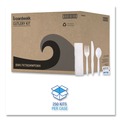Cutlery | Boardwalk BWKFKTNSMWPSWH 6-Piece Condiment/Fork/Knife/Napkin/Teaspoon Cutlery Kit - White (250/Carton) image number 4