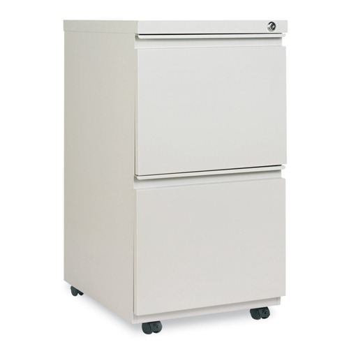 Office Filing Cabinets & Shelves | Alera ALEPBFFLG 14.96 in. x 19.29 in. x 27.75 in. 2 Legal/Letter-Size File Drawers Left or Right File Pedestal with Full-Length Pull - Light Gray image number 0