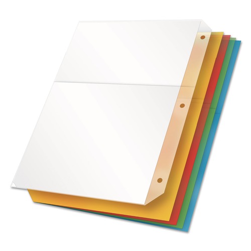 Binders | Cardinal 84007 8.5 x 11 Poly Ring Binder Pockets - Assorted Colors (5/Pack) image number 0