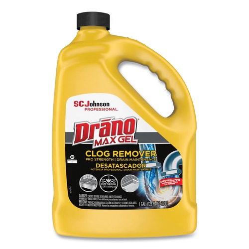 Cleaning & Janitorial Supplies | Drano 696642 128 oz. Bottle Max Gel Clog Remover - Bleach Scent image number 0