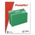 File Folders | Pendaflex 153 1/3 BGR 1/3-Cut Tabs Assorted Legal Size Colored File Folders - Green/Light Green (100/Box) image number 3