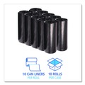 Just Launched | Boardwalk X7658WKKR02 38 in. x 58 in. 60 gal. 2 mil Recycled Low-Density Polyethylene Can Liners - Black (100/Carton) image number 3