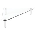 Monitor Stands | Kantek MS390 19.7 in. x 11 in. x 3.25 in. Supports 40 lbs. Glass Corner Monitor Riser - Clear image number 1