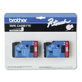 Label Makers | Brother P-Touch TC11 Tc Tape Cartridges For P-Touch Labelers, 0.47-in X 25.2 Ft, Red On Clear, 2/pack image number 0