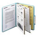 File Folders | Smead 14030 6-Section Pressboard Top Tab Classification Folders with 6 SafeSHIELD Fasteners - Letter Size/Blue (10/Box) image number 3