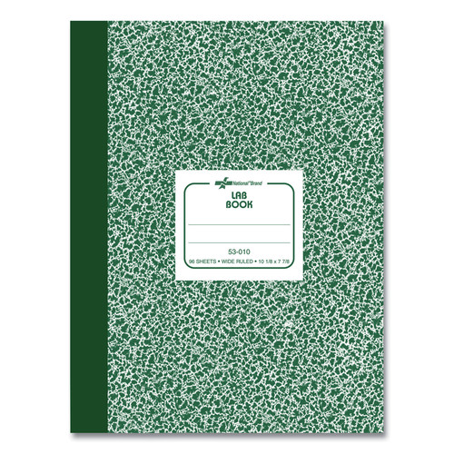 Notebooks & Pads | National 53010 10.13 in. x 7.88 in. Sheets Wide/Legal Rule Lab Notebook - Green Marble Cover image number 0