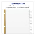 Back to School Sale | Avery 11124 Big Tab 11 in. x 8.5 in. 8-Tab Double-Sided Gold Edge Reinforcing Insertable Dividers - Clear Tabs/White (1-Set) image number 5