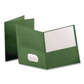 File Folders | Oxford 53434EE 11 in. x 8.5 in. 100-Sheet Capacity Linen Finish Twin Pocket Folders - Hunter Green (25/Box) image number 3