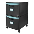 Office Filing Cabinets & Shelves | Storex 61315U01C 2 Legal/letter-Size File Drawers 14.75 in. x 18.25 in. x 26 in. Two-Drawer Mobile Filing Cabinet - Black/Teal image number 6