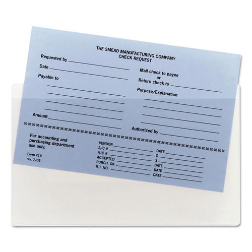 File Folders | Smead 68185 9 in. x 5.56 in. Top Load Self-Adhesive Poly Pockets - Clear (100/Box) image number 0
