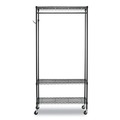 Alera | Alera ALEGR364818BL 48 in. W x 18 in. D x 75 in. H 40 Garments Wire Shelving Garment Rack - Black image number 1