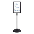 White Boards | Safco 4117BL 14.25 in. x 22.5 in. x 65 in. WriteWay Two-Sided Dry Erase Standing Message Sign - White Surface/Black Frame image number 1