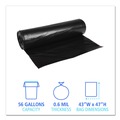Trash Bags | Boardwalk H8647HKKR01 43 in. x 47 in. 56 gal. 0.6 mil Low-Density Waste Can Liners - Black (100/Carton) image number 4