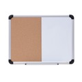 White Boards | Universal UNV43742 24 in. x 18 in. Melamine Cork/Dry Erase Board - Tan/White Surface, Aluminum/Plastic Frame image number 0