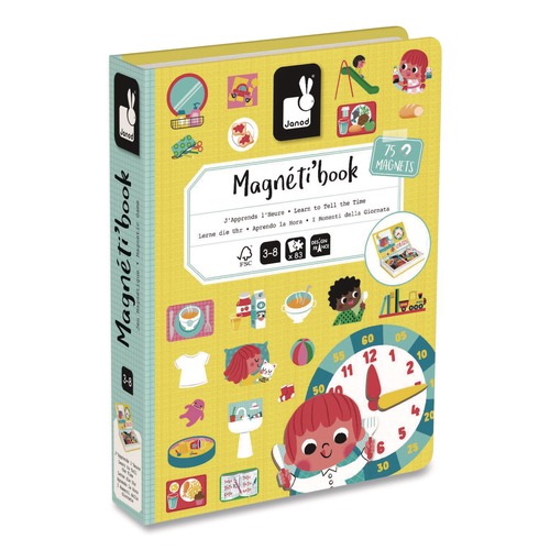 Office & Office Supplies | Janod J02724 Ages 3 to 8 Learn to Tell the Time Magneti'books image number 0