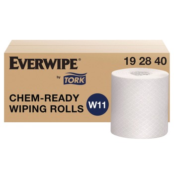 HAND WIPES | Tork 192840 1-Ply 12 x 5.25 Chem-Ready Wiping Rolls - White (6/Carton)