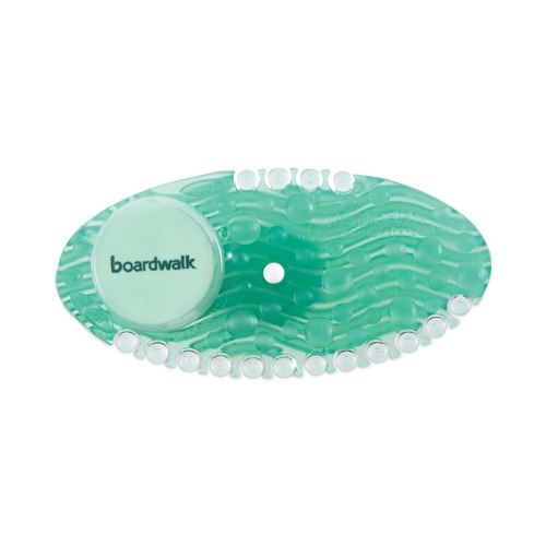 Odor Control | Boardwalk CURVP010I060M02AAS8100 Solid Curve Air Freshener - Cucumber Melon Fragrance, Green (10/Box) image number 0