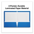 File Folders | Universal UNV56419 11 in. x 8.5 in. Cardboard Paper Laminated Two-Pocket Folder - Blue (25/Pack) image number 2