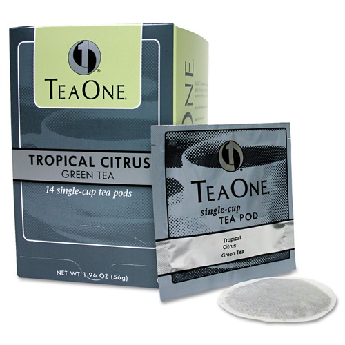 Beverages & Drink Mixes | Tea One 39820706141 Tea Pods - Tropical Citrus Green (14/Box) image number 0
