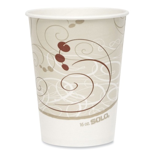 Cups and Lids | SOLO RNP16P-J8000 16 oz. Double Sided Poly Paper Cold Cups - Symphony Design (1000/Carton) image number 0