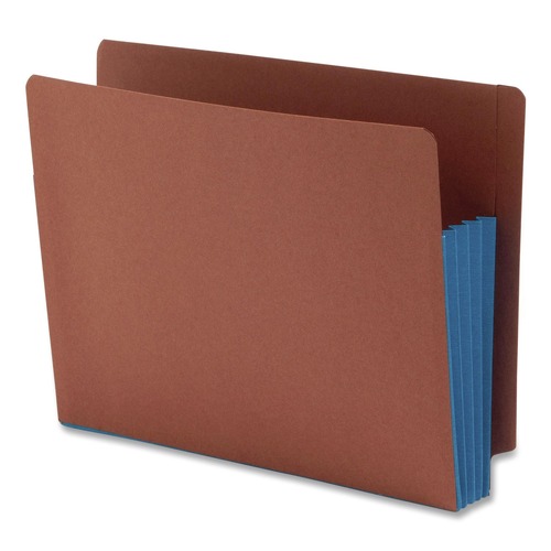 File Folders | Smead 73679 Fully Lined 6.5 in. High Gussets 3.5 in. Expansion Letter Size Redrope Drop-Front End Tab File Pockets - Blue (10/Box) image number 0