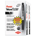 Pens | Pentel K437ASW2 0.7 mm WOW Medium Retractable Gel Pen - Black Ink/Clear/Black Barrel (24/Pack) image number 1