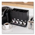Breakroom Supplies | Mind Reader CPODBK-BLK 14.25 in. x 9 in. x 12.15 in. 4-Compartment Anchor Collection Single Serve Pod Countertop Dispenser - Black image number 2