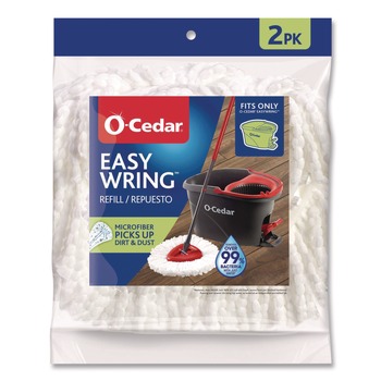  | O-Cedar 172385CT EZWring Patented Microfiber Spin Mop Refill Custom Size for EZ Wring Mop Systems - White (4 Packs/Carton)