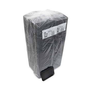 Pactiv Corp. 0TFB02S00000 8.2 in. x 5.7 in. x 0.65 in. No. 2S Foam Supermarket Tray - Black (500/Carton)