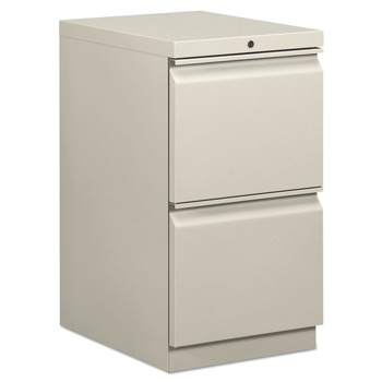 HON HBMP2F.Q Two-Drawer 15 in. x 20 in. x 28 in. Mobile File/File Pedestal - Light Gray